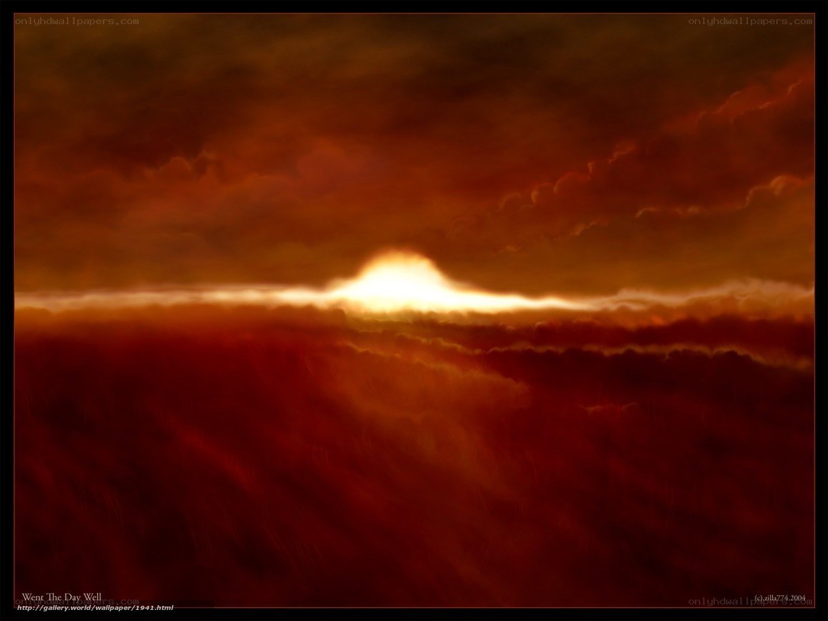 Sunset over a fiery landscape