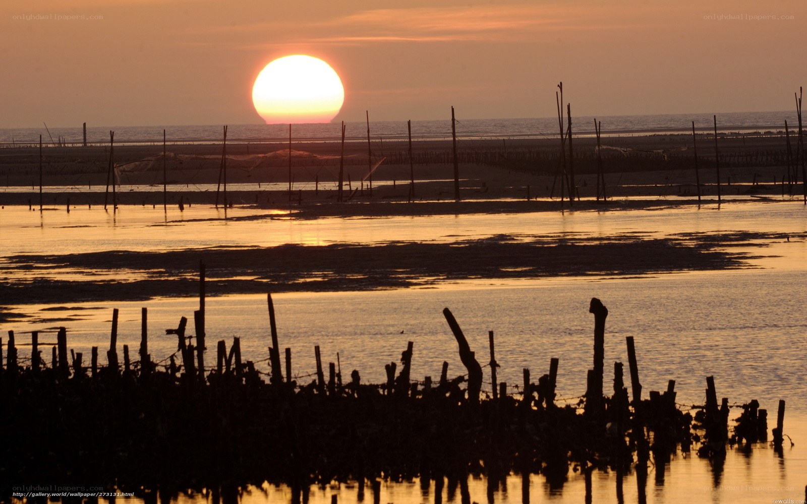 Sunset over a fishing village