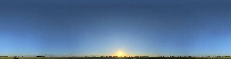 Sunset over a flat landscape