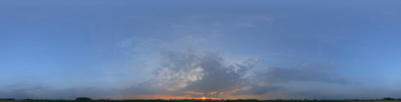 Sunset over a flat landscape