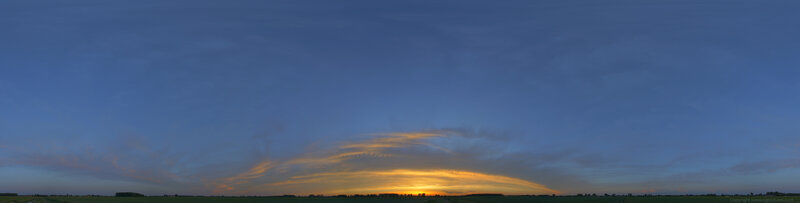 Sunset over a flat landscape