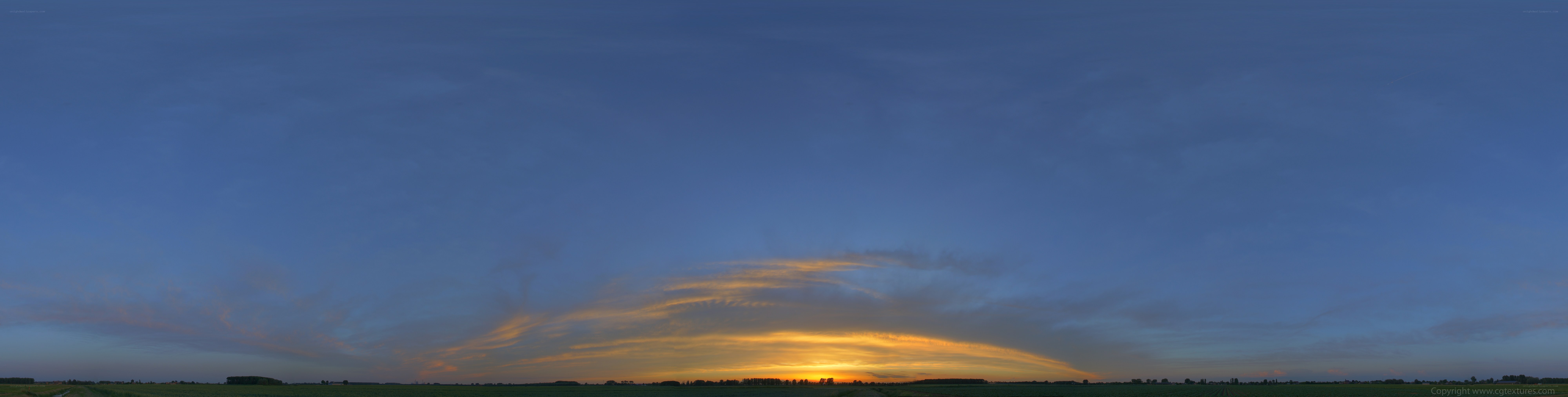 Sunset over a flat landscape