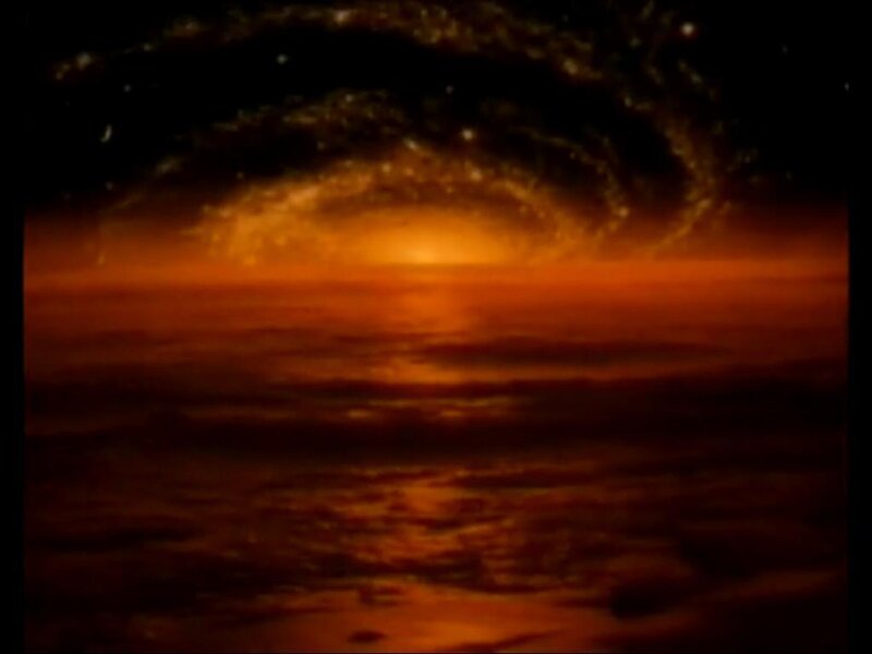 sunset over a galaxy