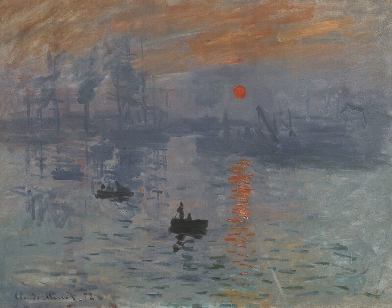 Sunset over a harbor