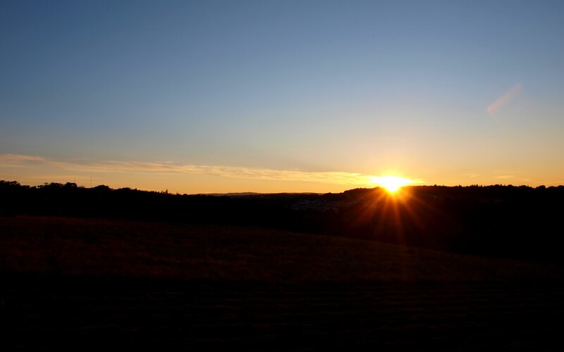 Sunset over a hillside