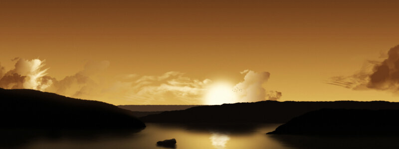 sunset over a lake