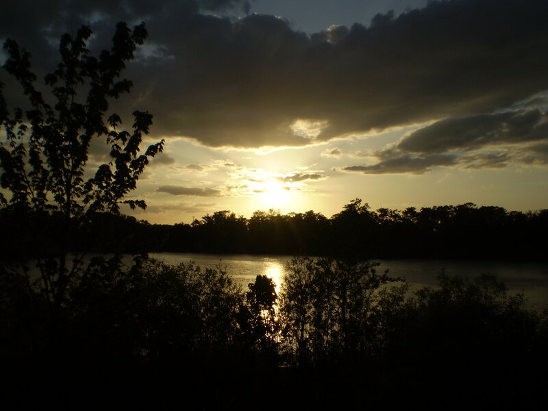 Sunset over a lake