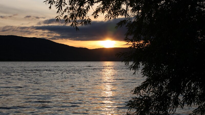 Sunset over a lake