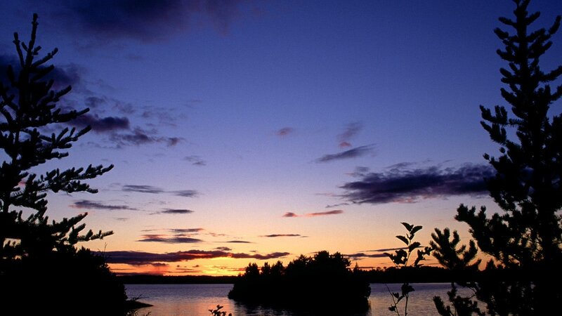 sunset over a lake