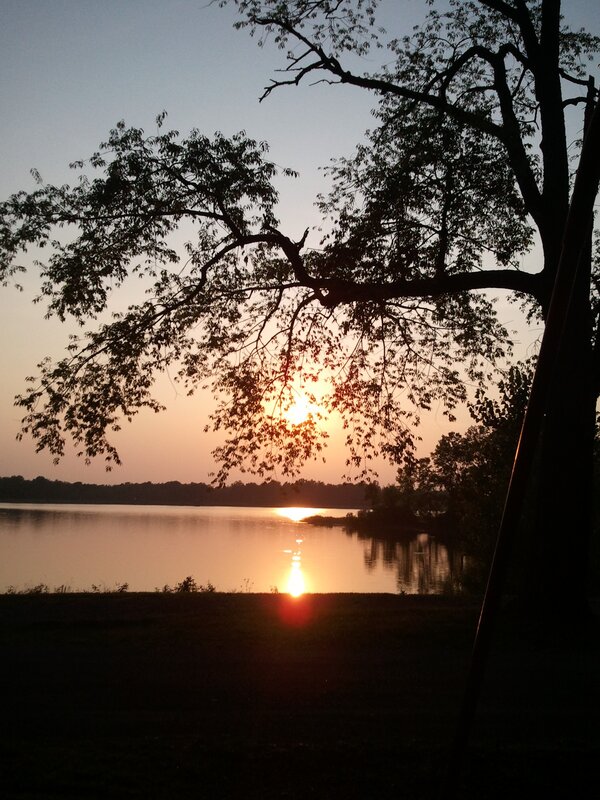 Sunset over a lake
