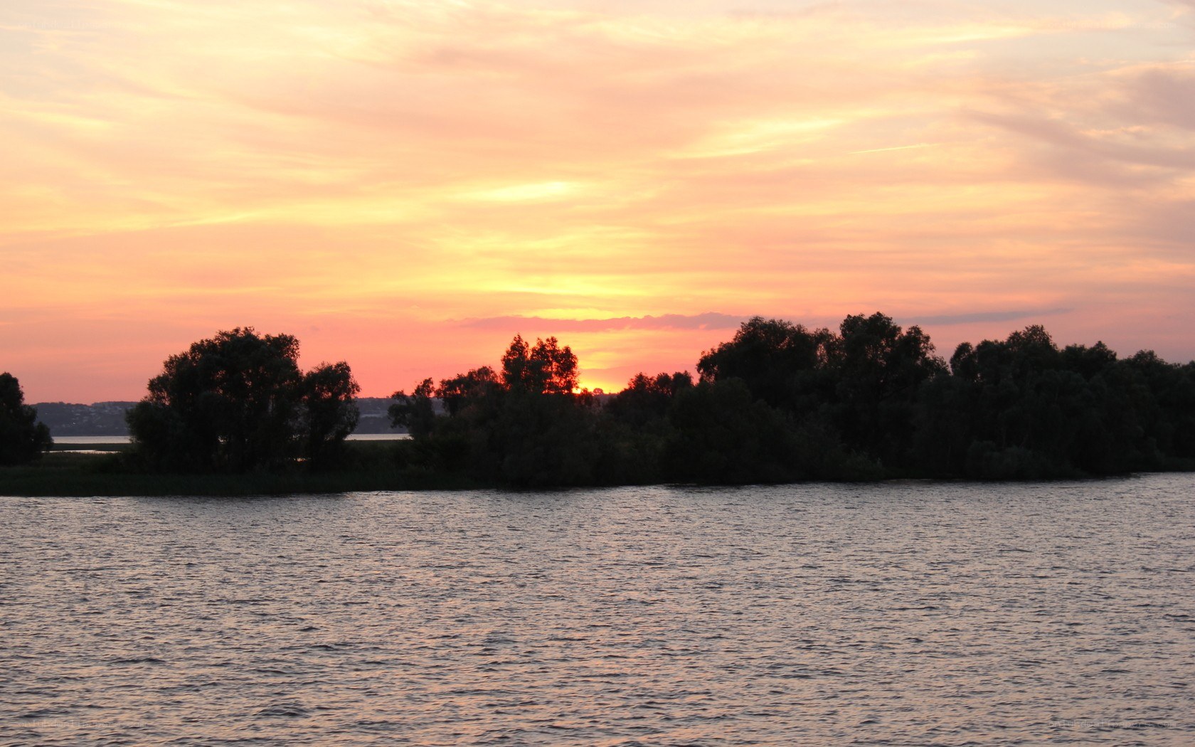 sunset over a lake