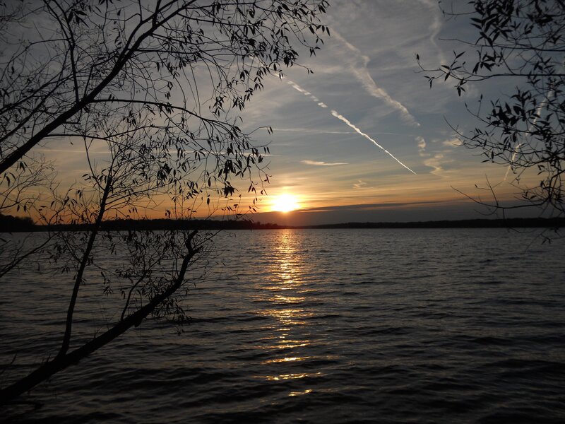 Sunset over a lake