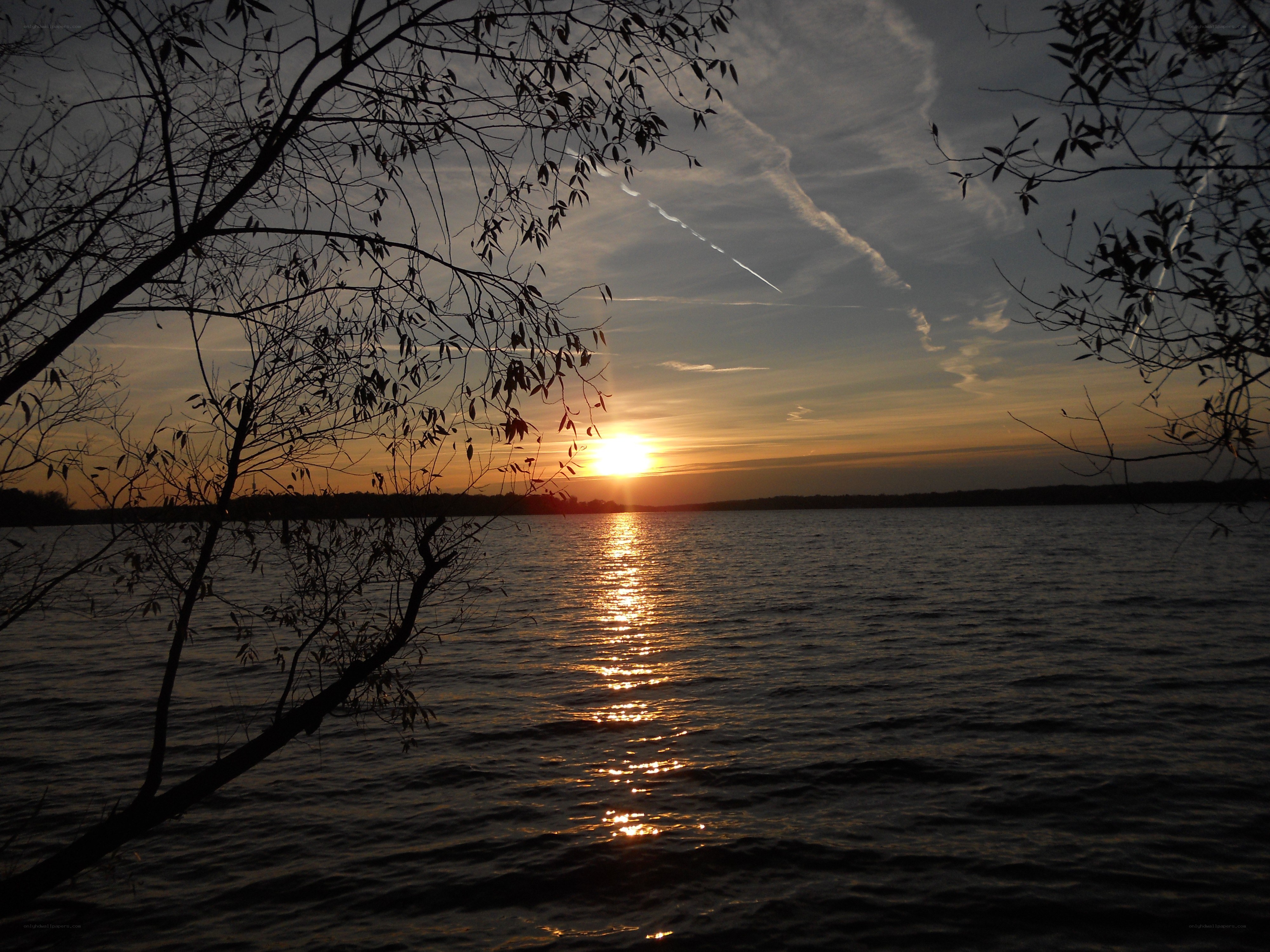 Sunset over a lake