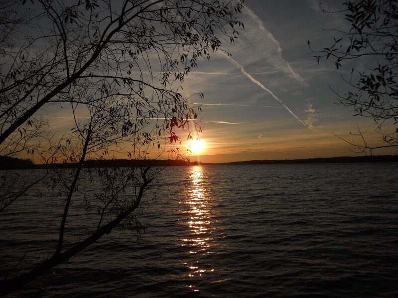 sunset over a lake