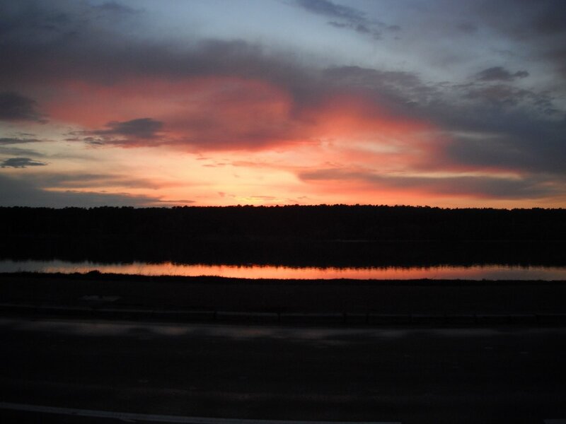 sunset over a lake
