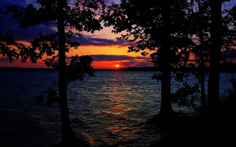 sunset over a lake
