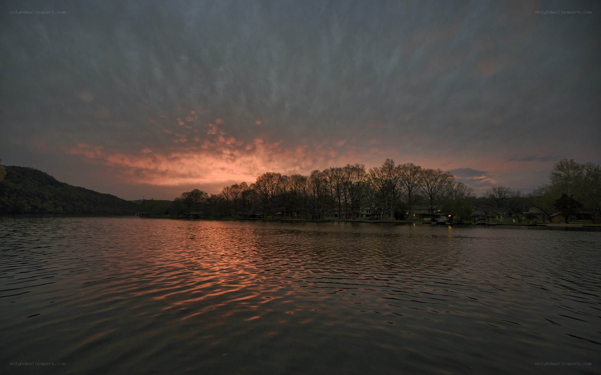sunset over a lake