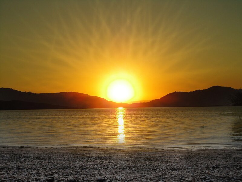 Sunset over a lake