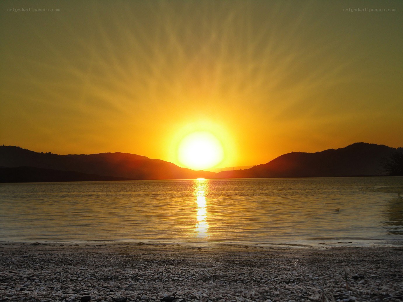 Sunset over a lake