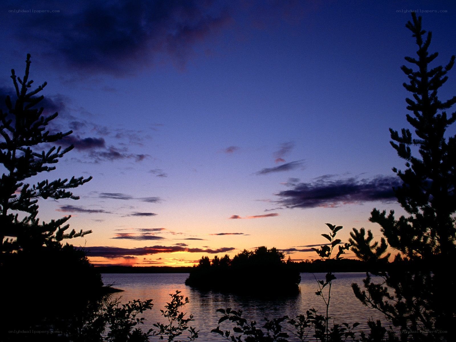 sunset over a lake