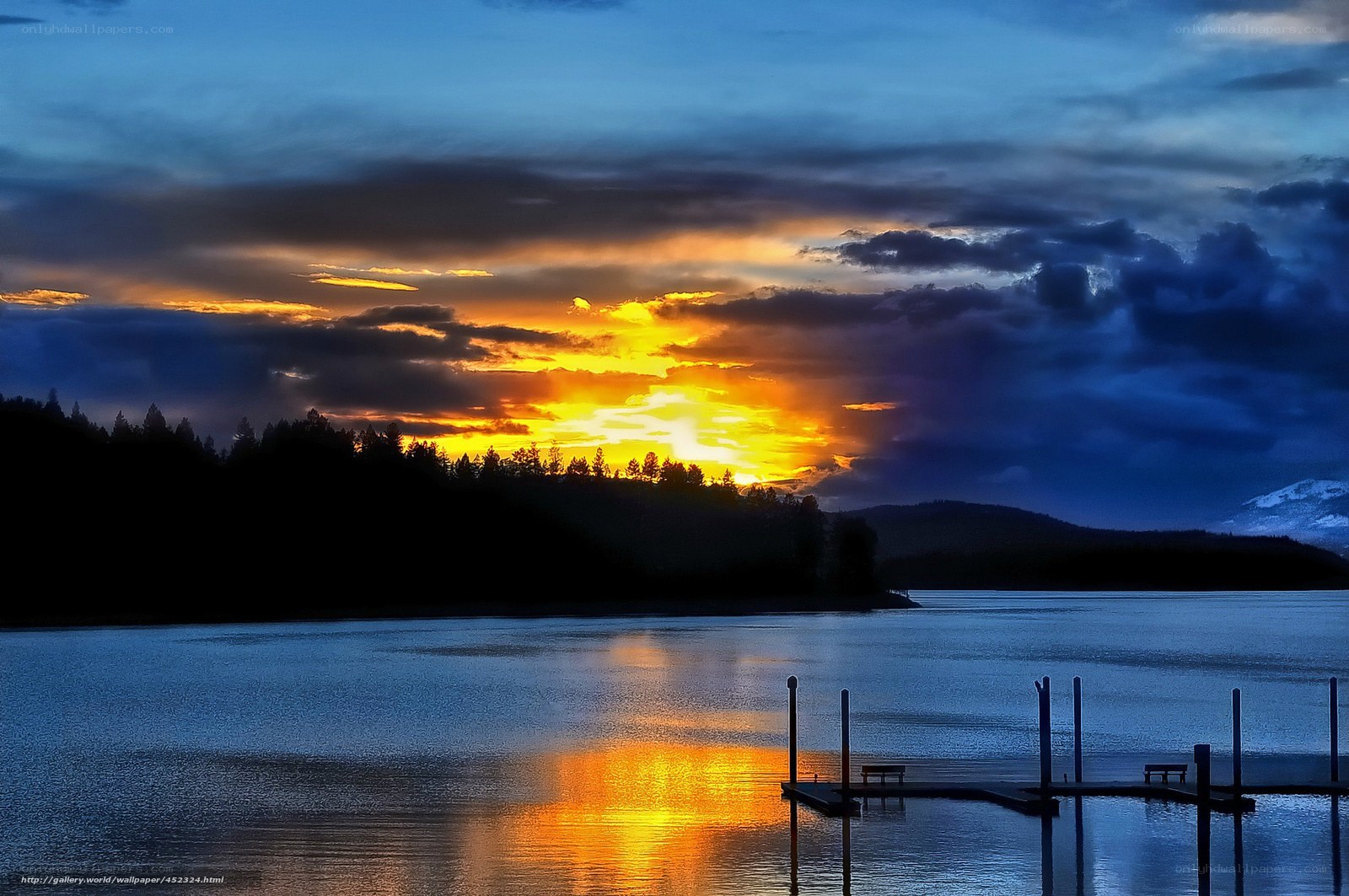 Sunset over a lake