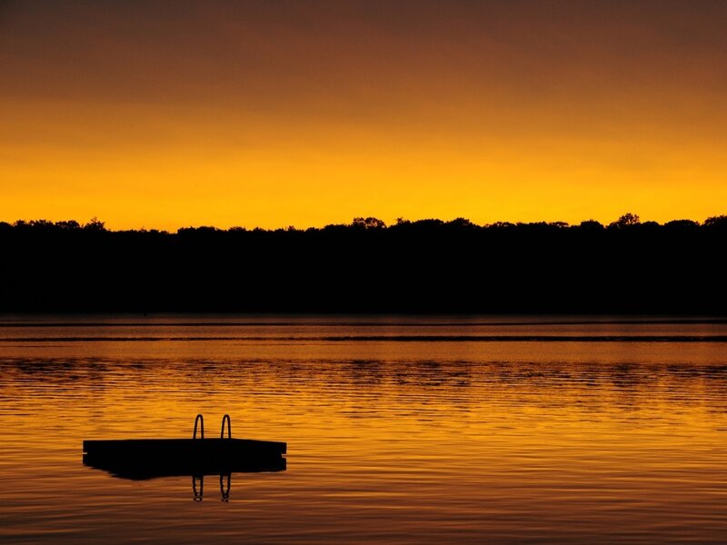 sunset over a lake