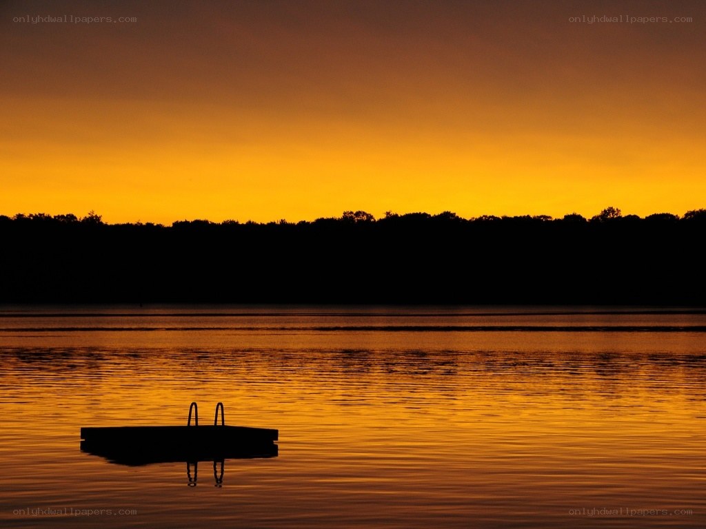 sunset over a lake