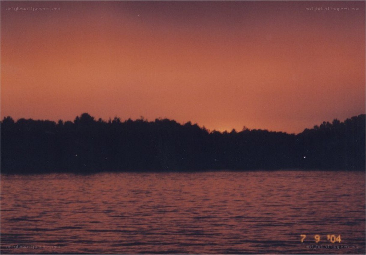 sunset over a lake