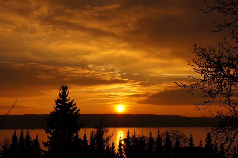 Sunset over a lake