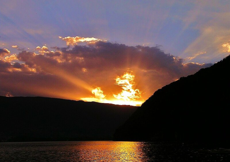 Sunset over a lake