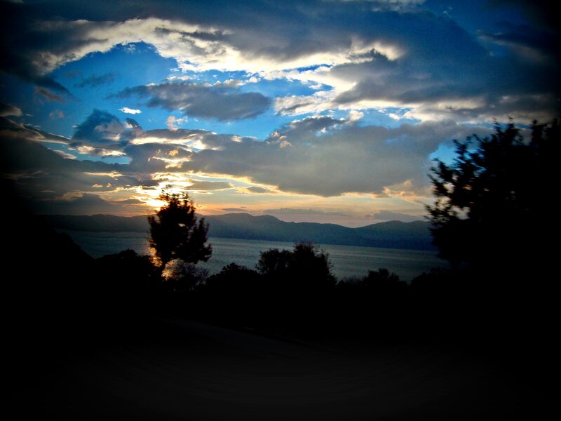 Sunset over a Lake — Blue