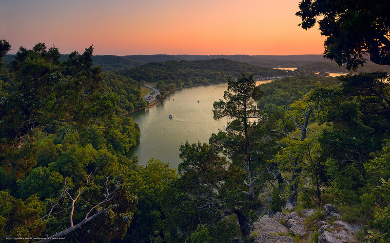 sunset over a lake in texas