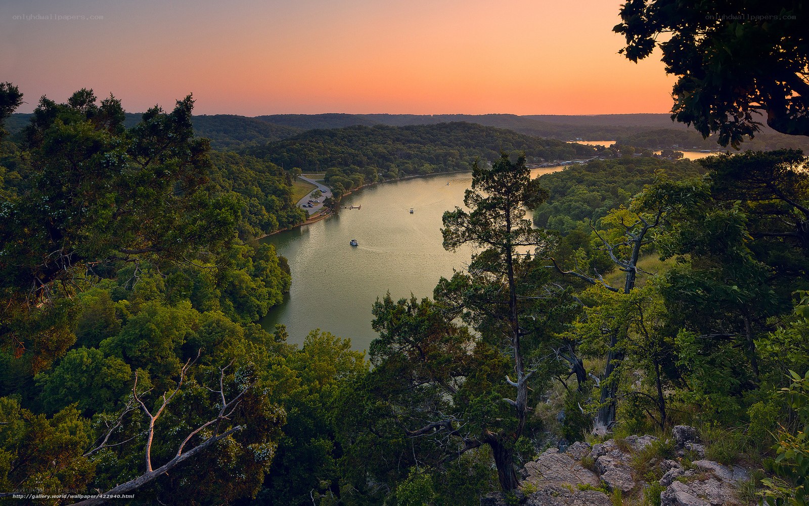 sunset over a lake in texas