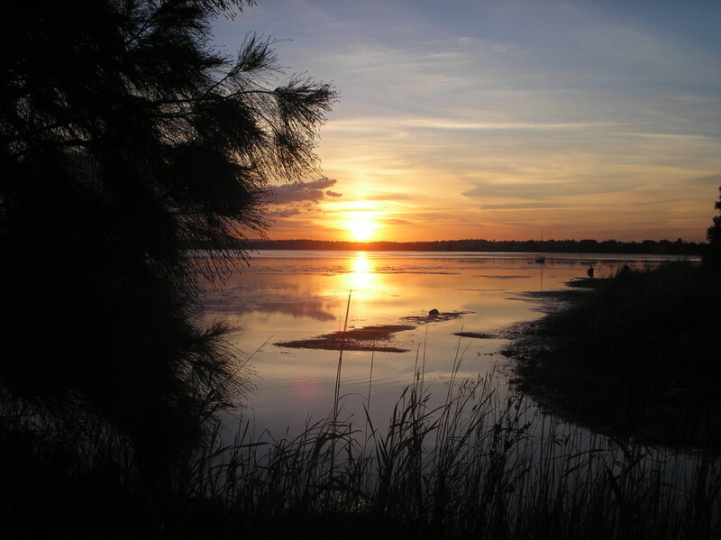 Sunset over a Lake — Orange, Serene