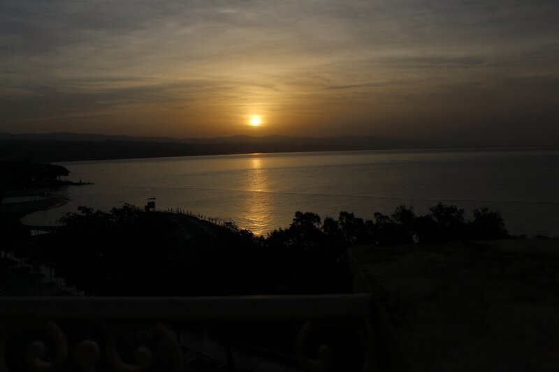 Sunset over a Lake — Yellow, Serene, Photograph