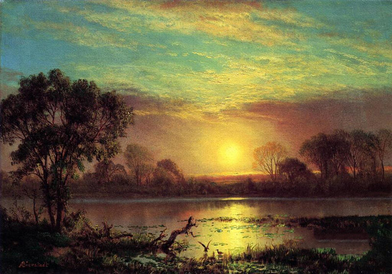 Sunset over a Lake — Yellow