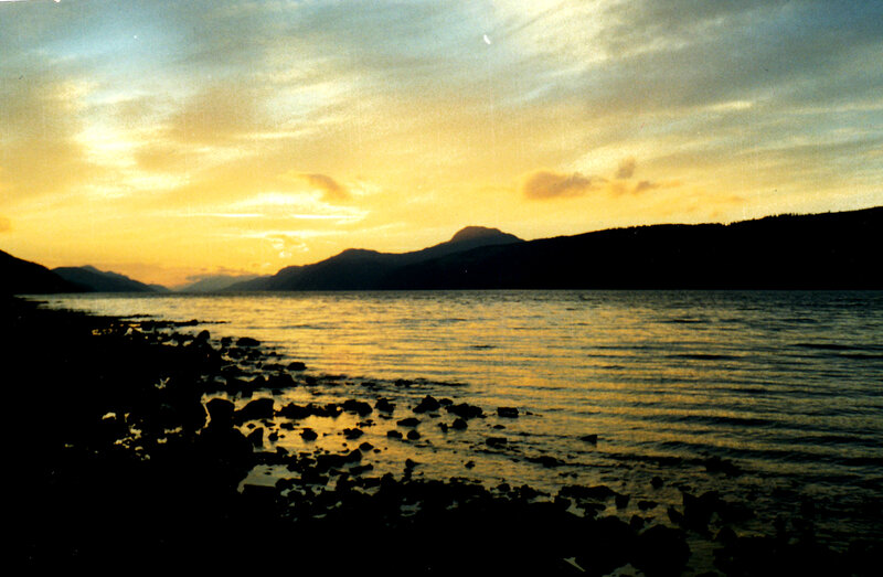 sunset over a loch