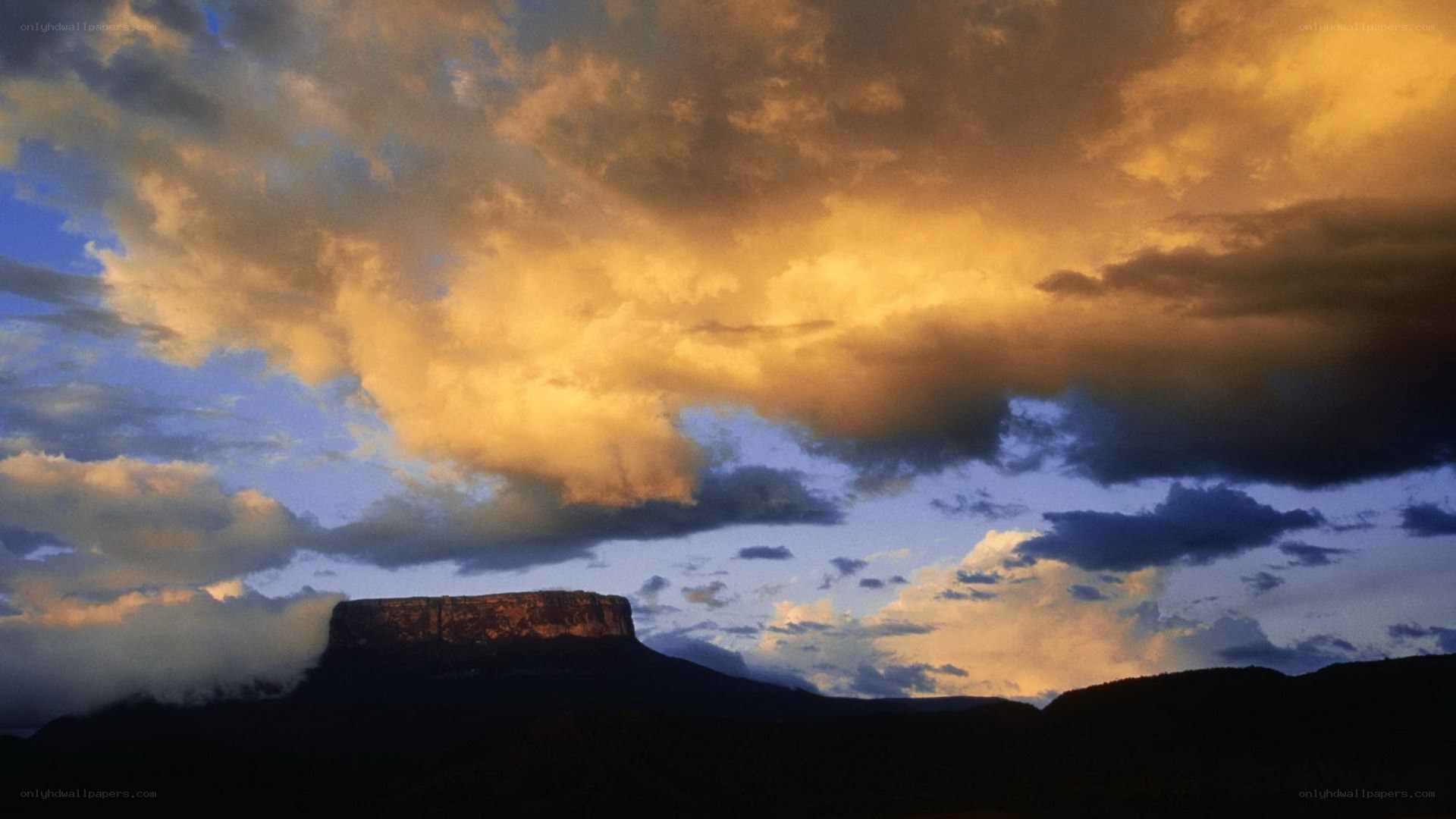 Sunset over a mesa