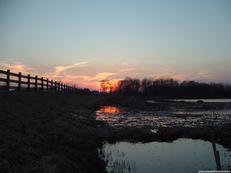 Sunset over a Pond — Orange