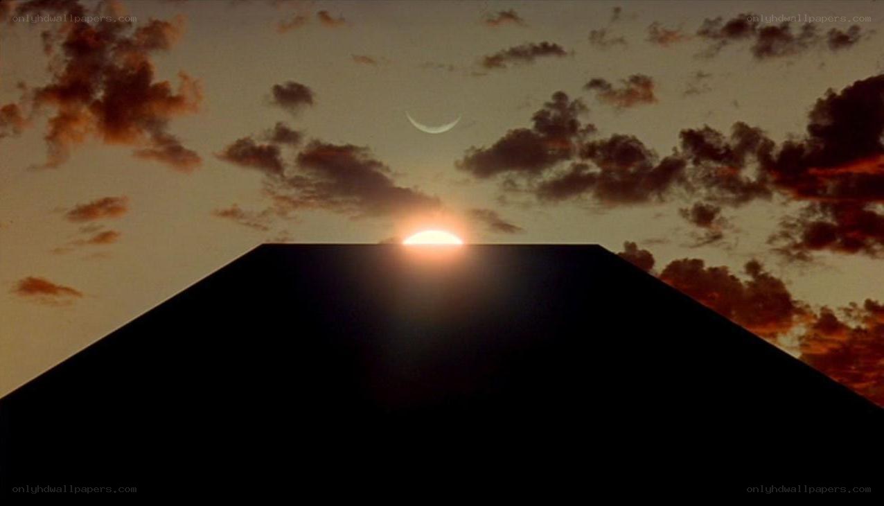 Sunset over a pyramid