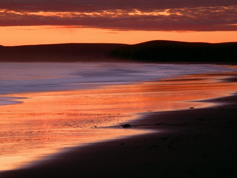 sunset over a quiet beach