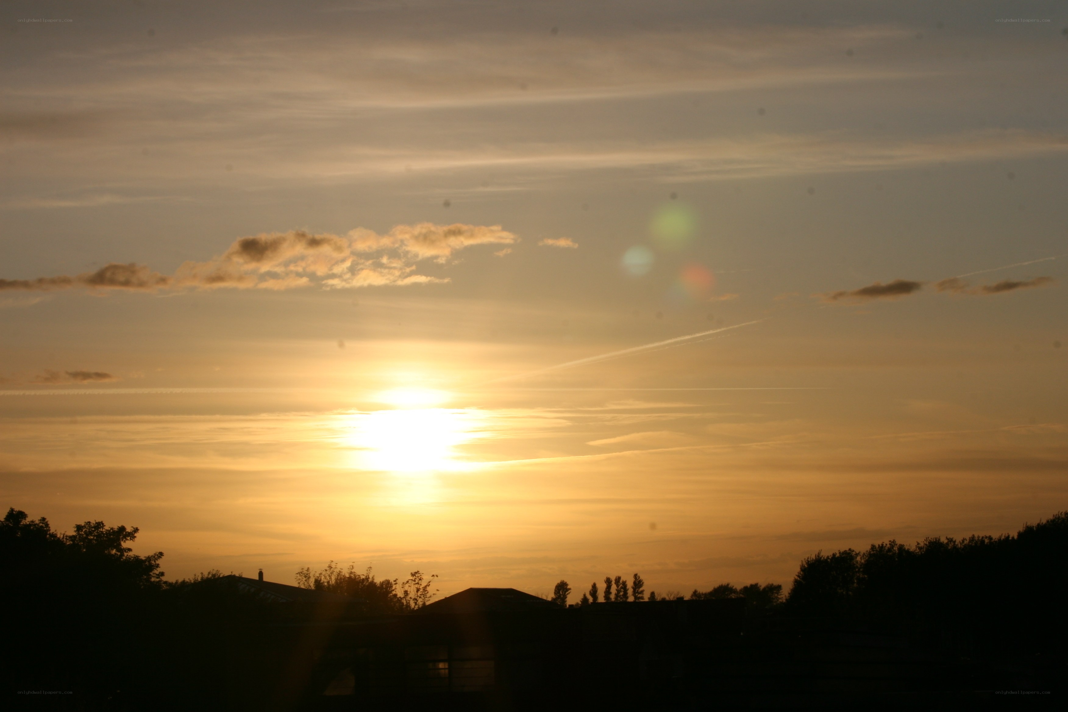 Sunset over a quiet neighborhood