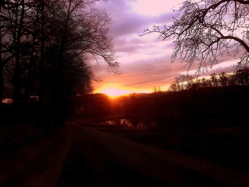 sunset over a quiet path