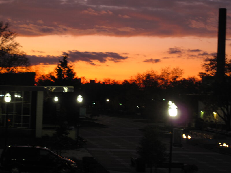 sunset over a quiet street
