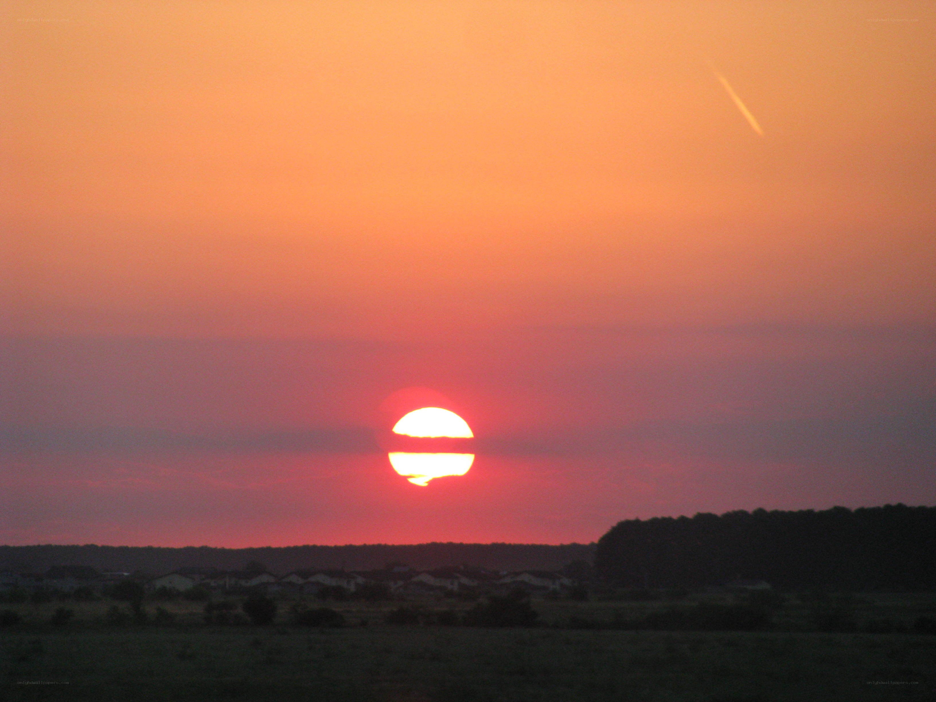Sunset over a quiet town