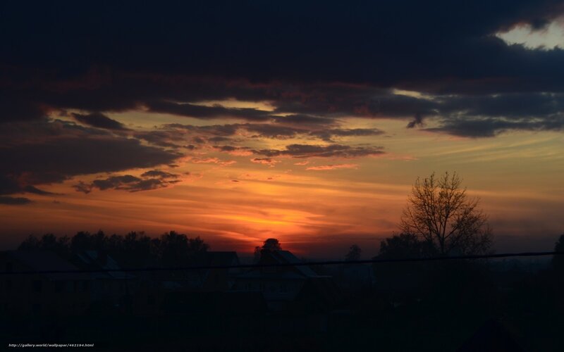 sunset over a quiet town