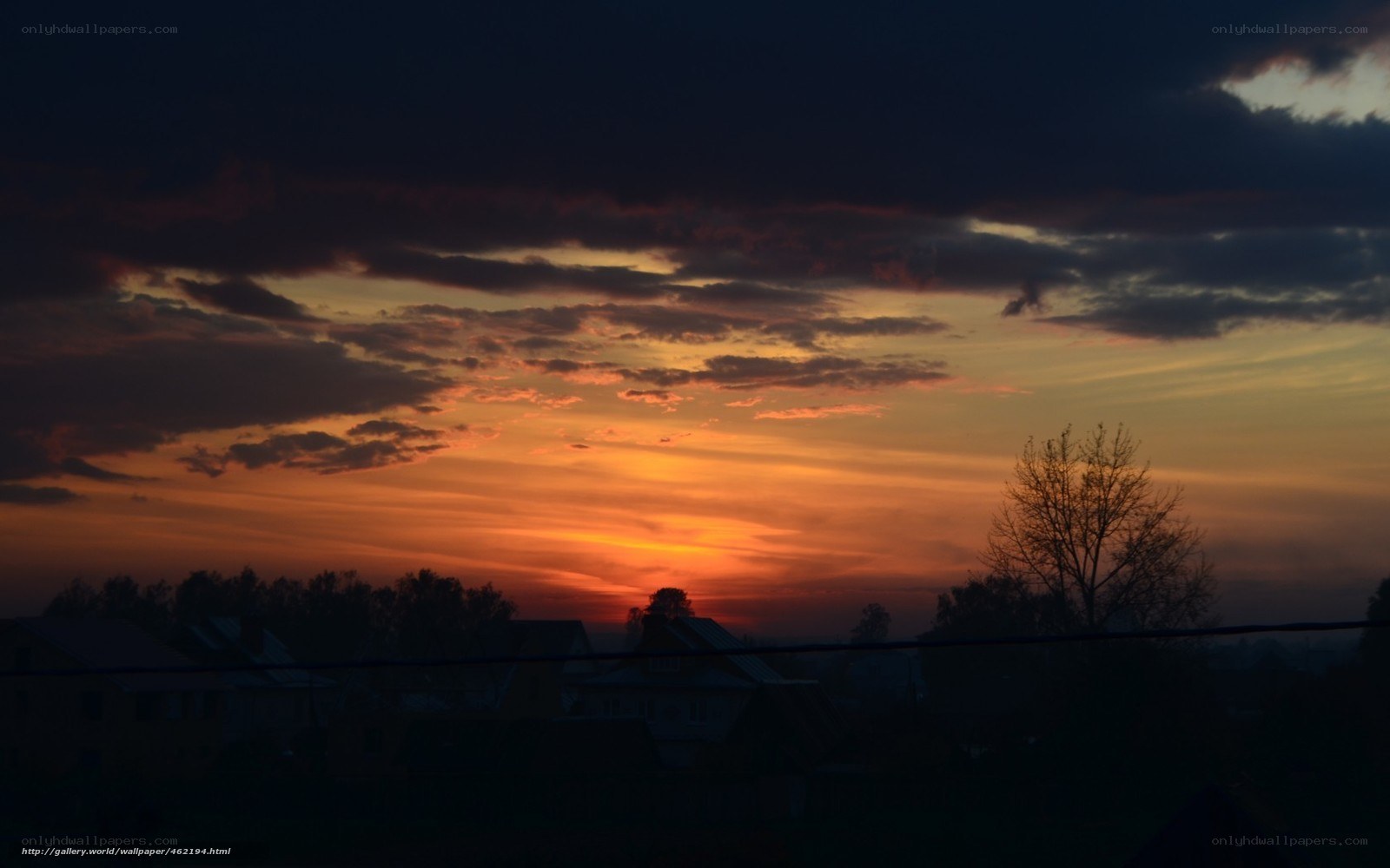 sunset over a quiet town