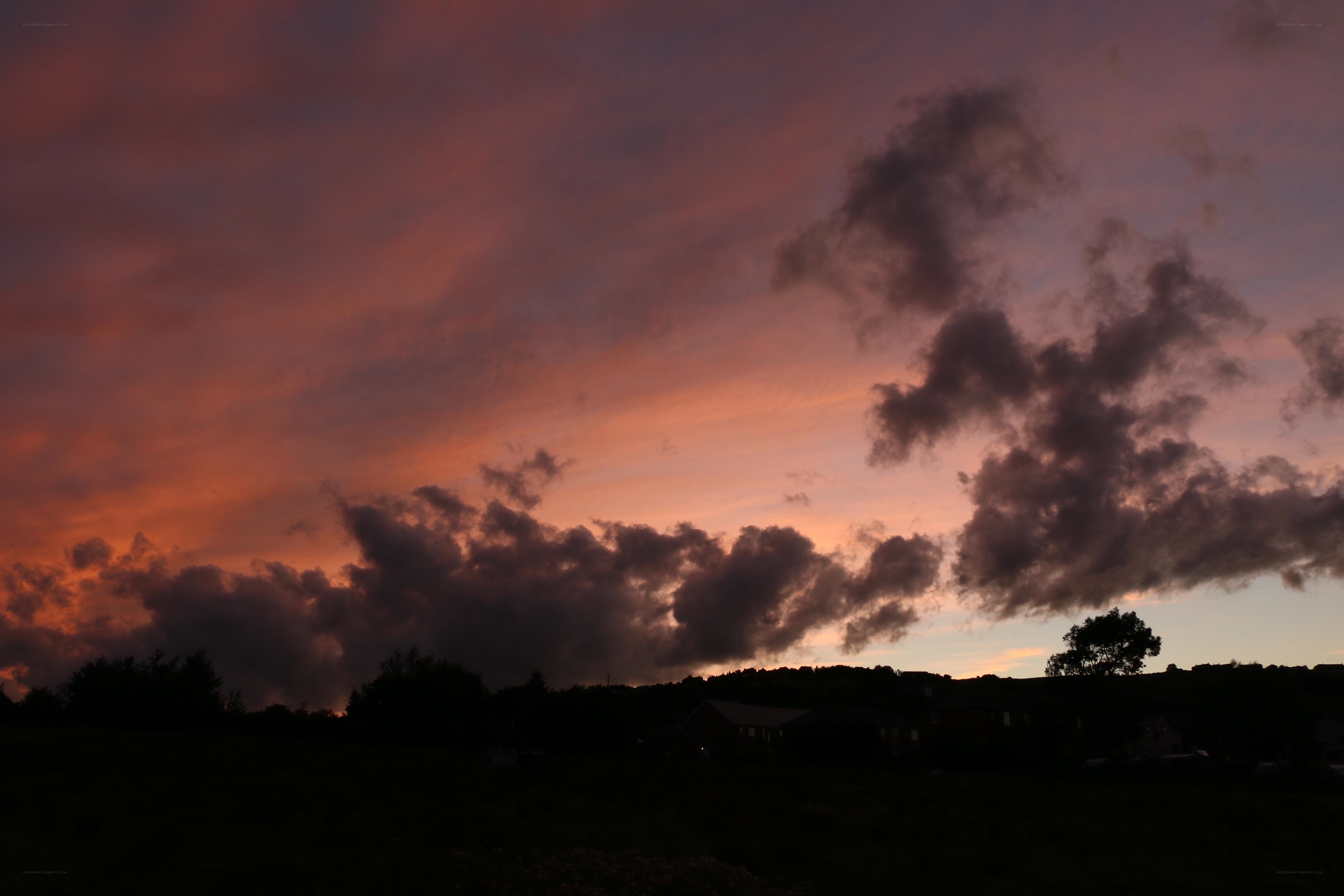 Sunset over a quiet village