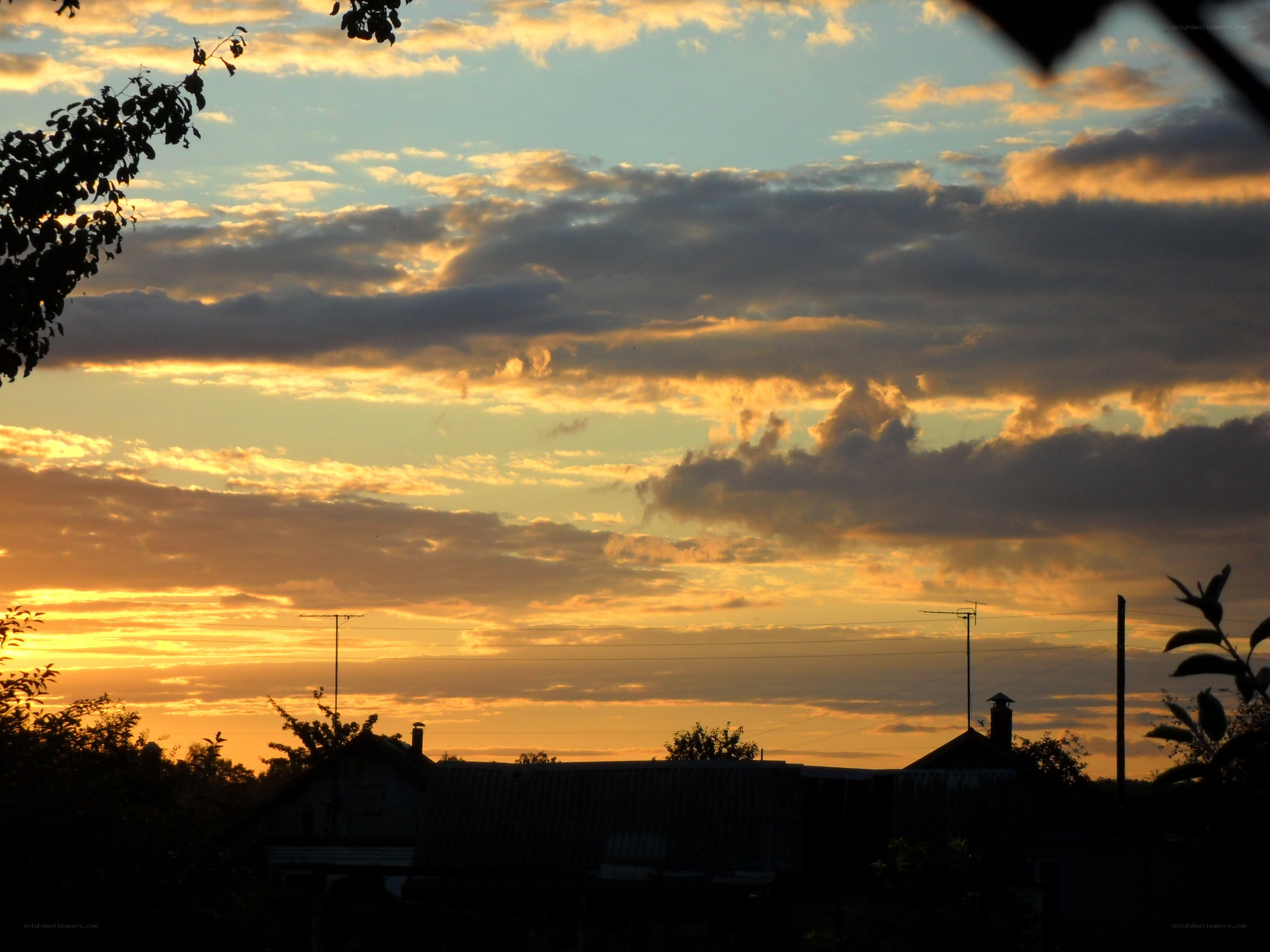 Sunset over a quiet village