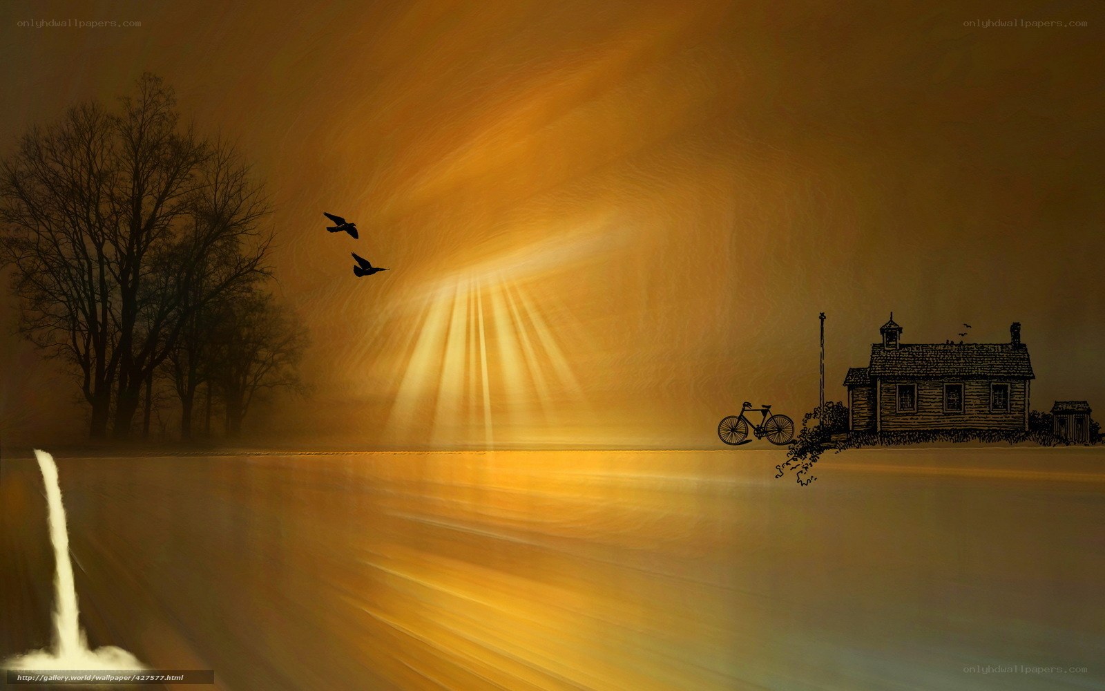 Sunset over a quiet village